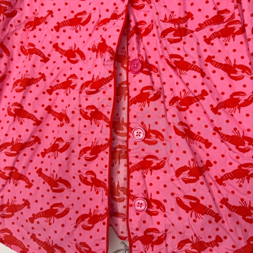 Alexandra bartlett tank top button up lobster 🦞 Pink and Red Sleeveless Shirt - Picture 8 of 9